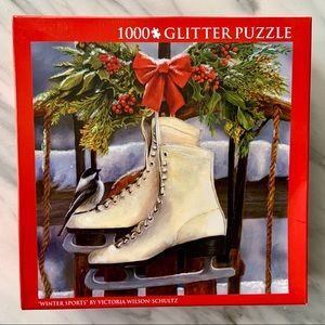 Jigsaw Puzzle•New in Sealed Box•1000-Pieces•20”x 27”•Vintage Sparkly Ice Skates